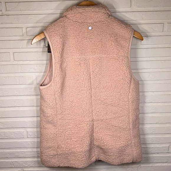 Calia Soft Pink Teddy Bear Sherpa Zip Up Vest, Women's Size Medium - Picture 5 of 8
